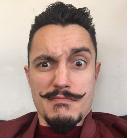 moustachioed